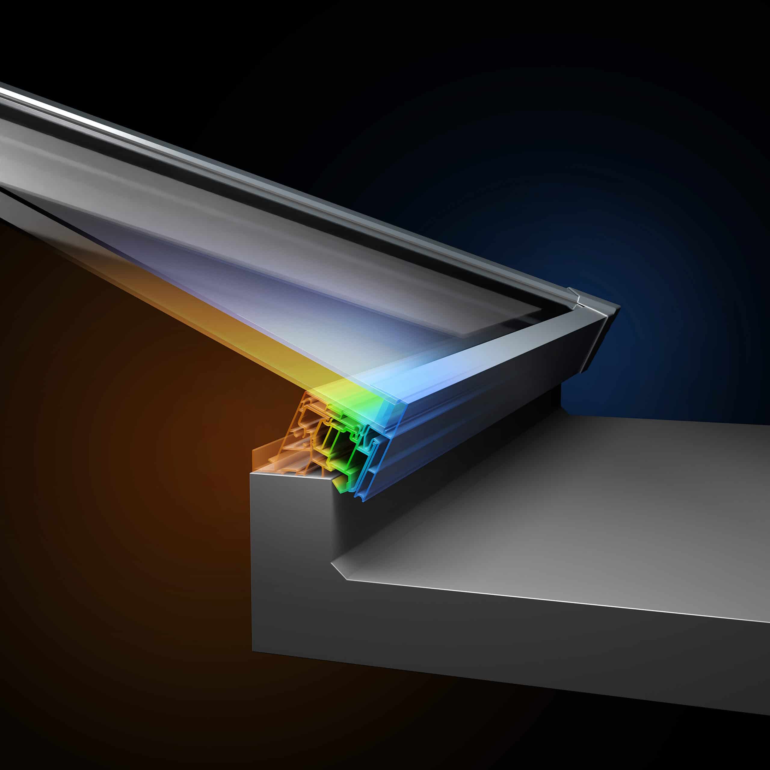 Cutaway computer graphic of thermal eaves protection